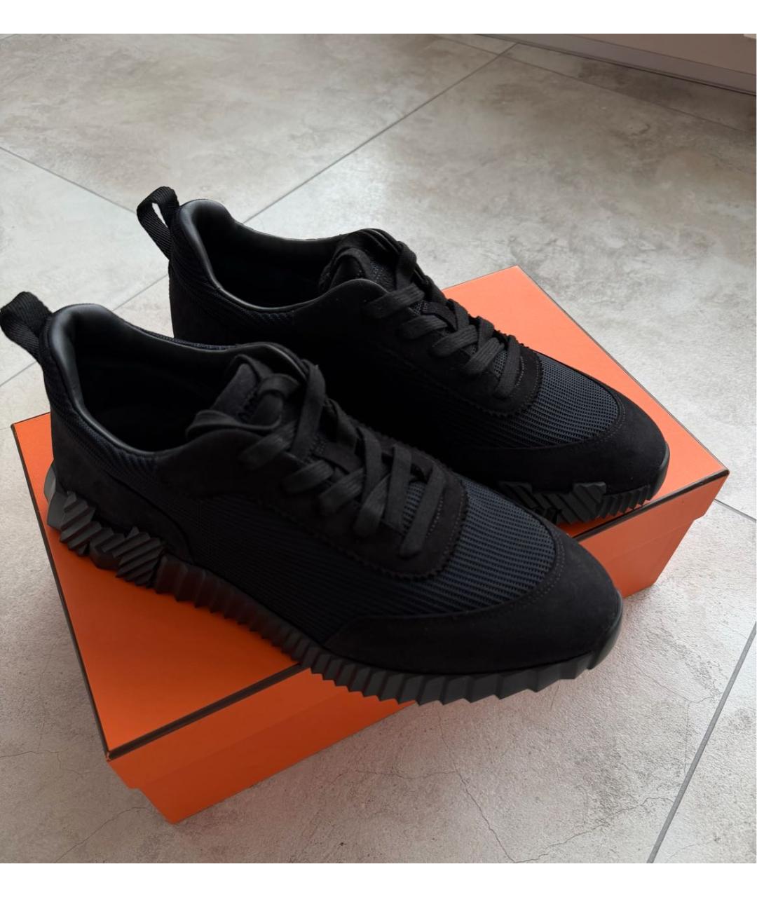 HERMES Черные низкие кроссовки / кеды, фото 2