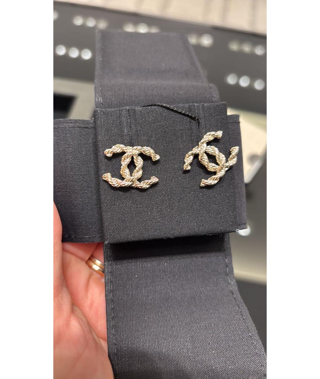 CHANEL Золотые металлические серьги, фото 2