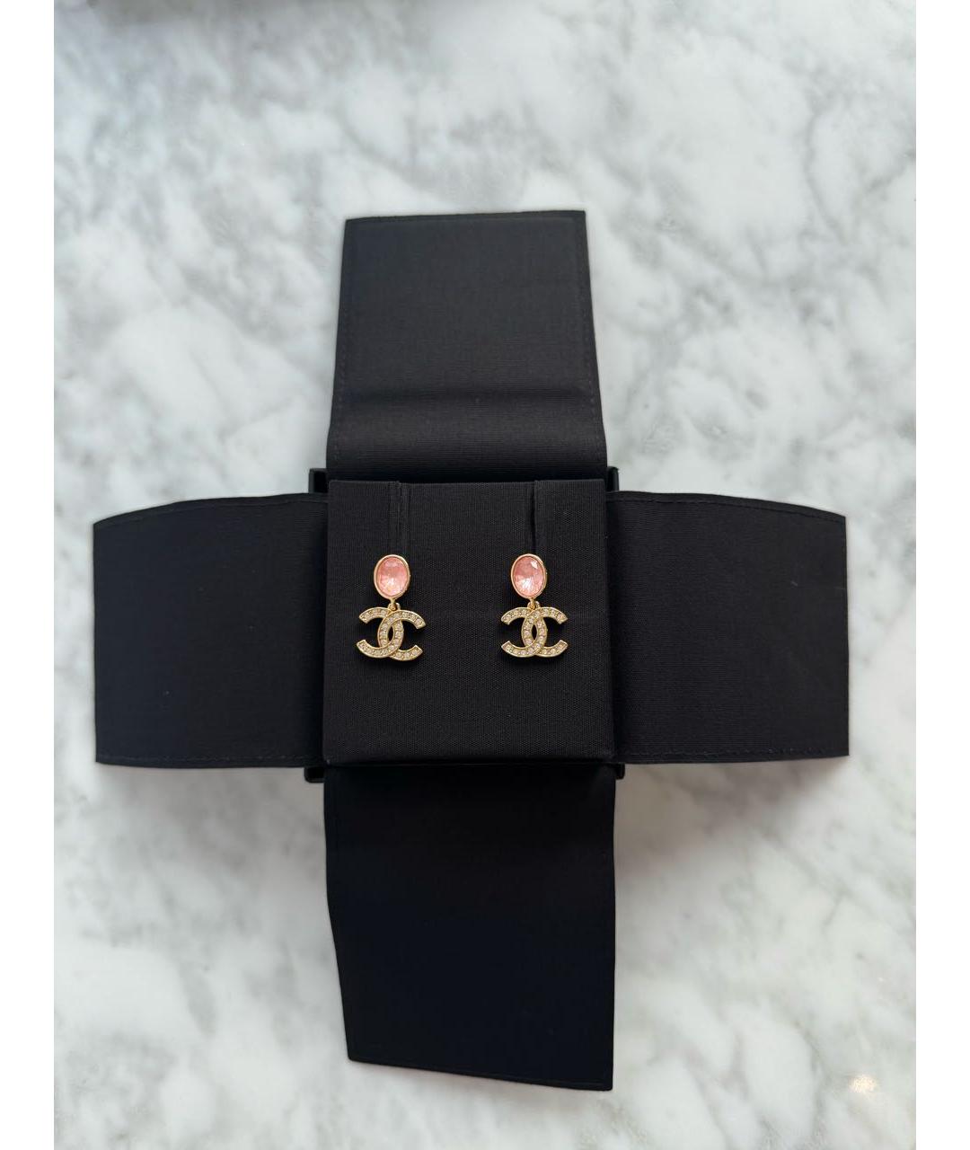 CHANEL Золотые металлические серьги, фото 2