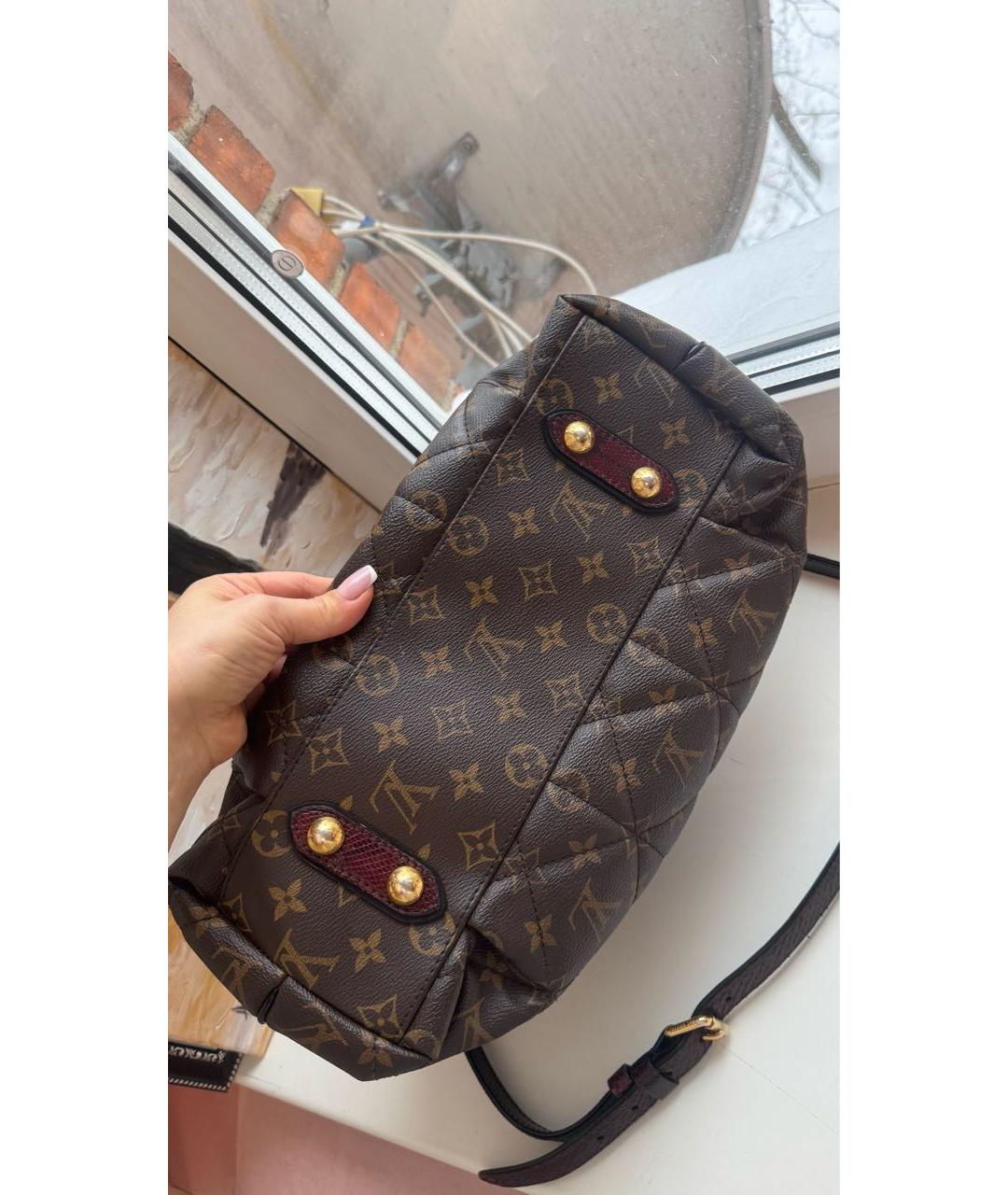 LOUIS VUITTON Коричневая сумка с короткими ручками из экзотической кожи, фото 5