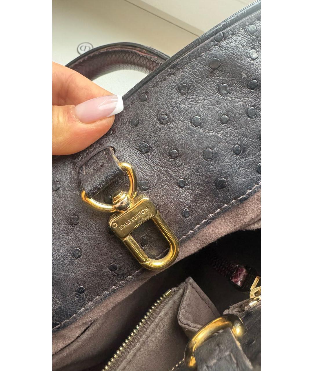 LOUIS VUITTON Коричневая сумка с короткими ручками из экзотической кожи, фото 4