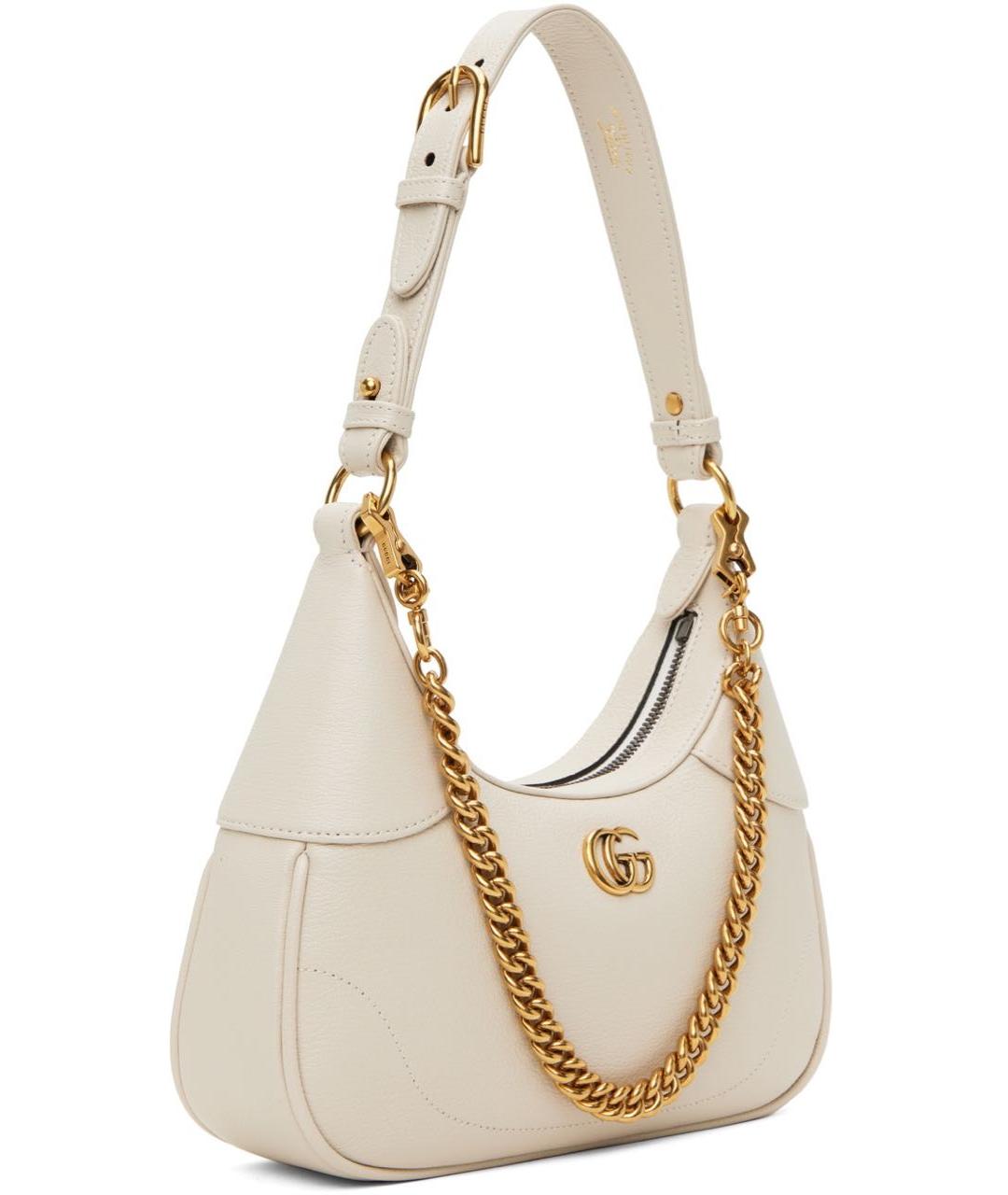 GUCCI Белая кожаная сумка через плечо, фото 3