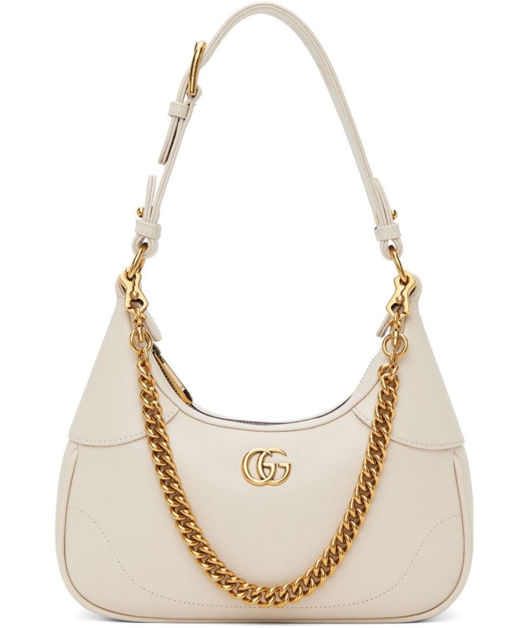 GUCCI Белая кожаная сумка через плечо, фото 4