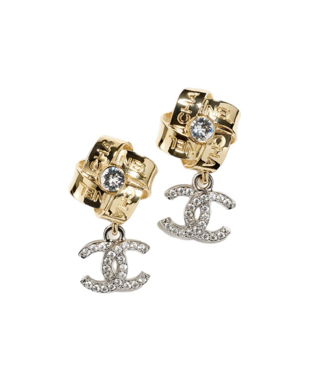 CHANEL Золотые металлические серьги, фото 4