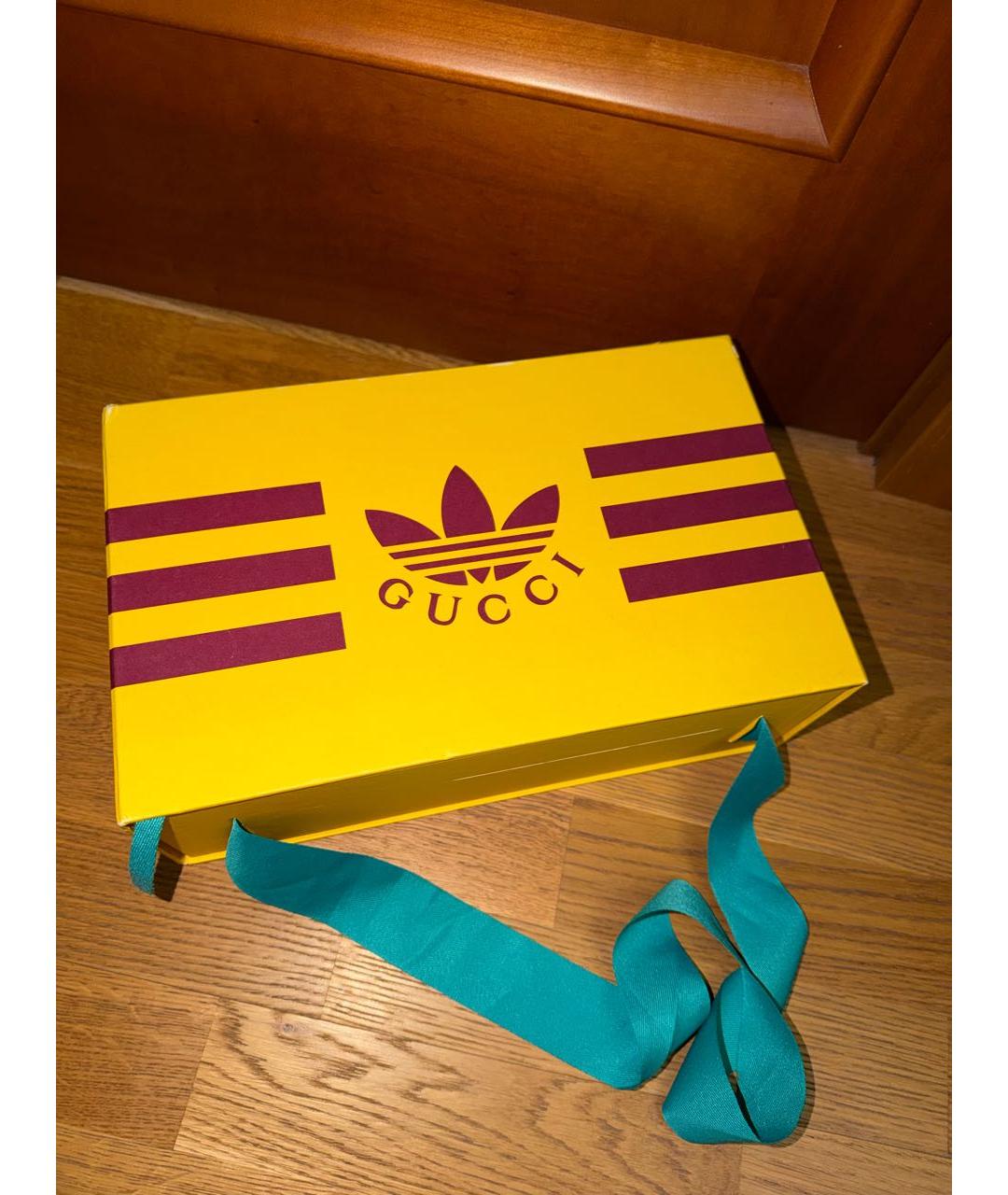 GUCCI Горчичные текстильные кеды, фото 3