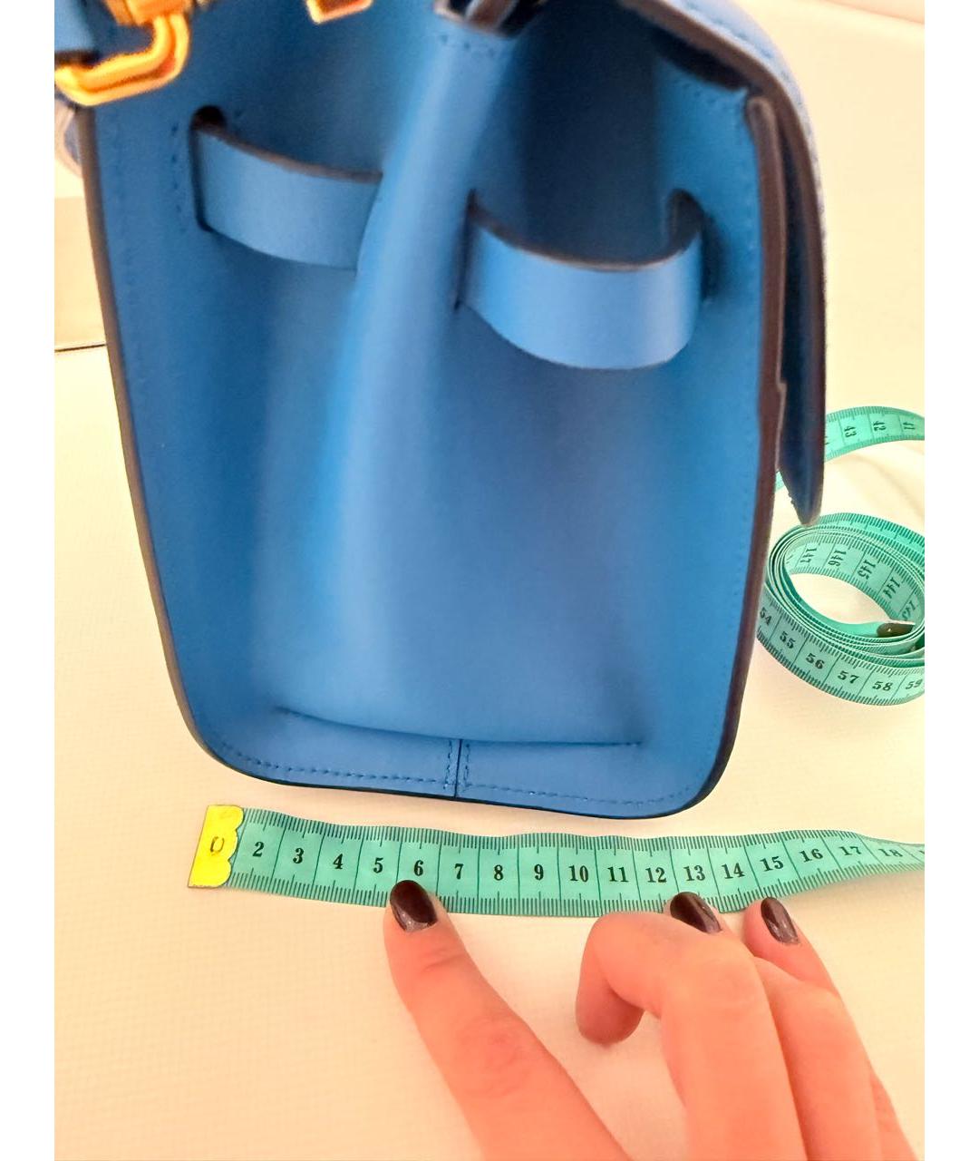 DOLCE&GABBANA Бирюзовая кожаная сумка с короткими ручками, фото 7