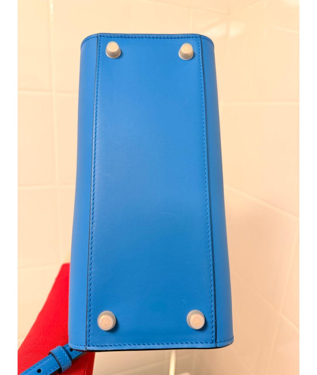 DOLCE&GABBANA Бирюзовая кожаная сумка с короткими ручками, фото 3