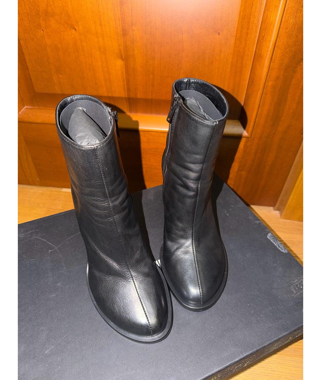 ANN DEMEULEMEESTER Черные кожаные ботильоны, фото 2