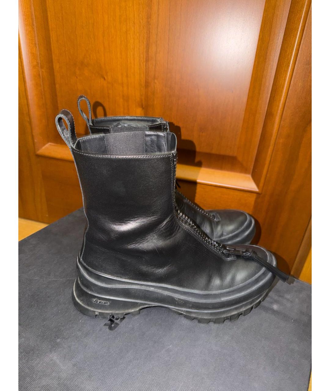 JIL SANDER Черные кожаные ботинки, фото 4