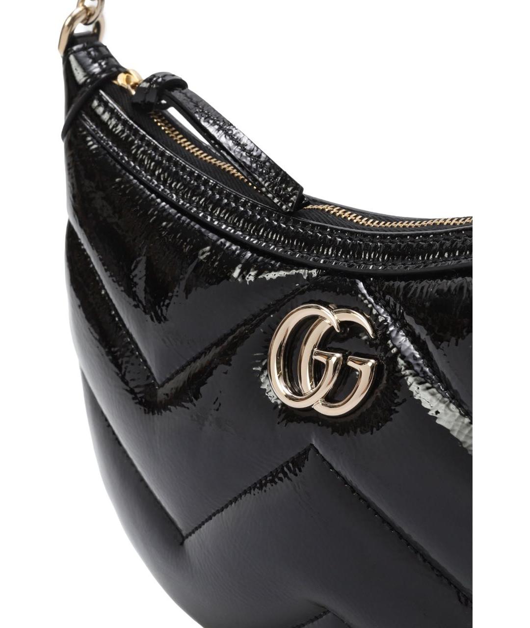 GUCCI Черная сумка с короткими ручками из лакированной кожи, фото 4