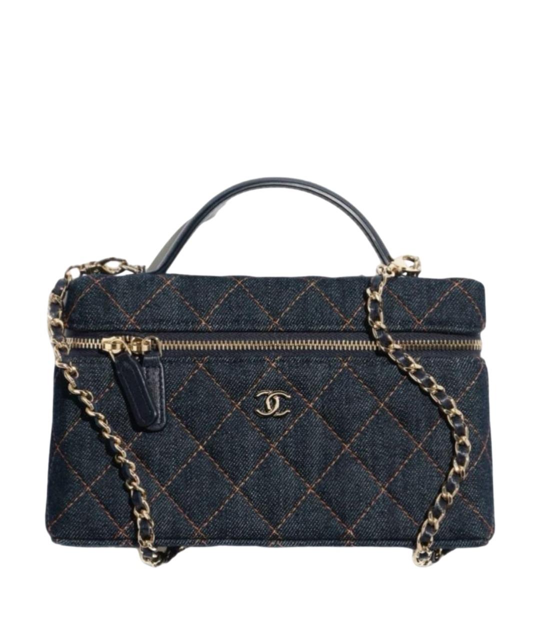 CHANEL Темно-синяя деним сумка через плечо, фото 1