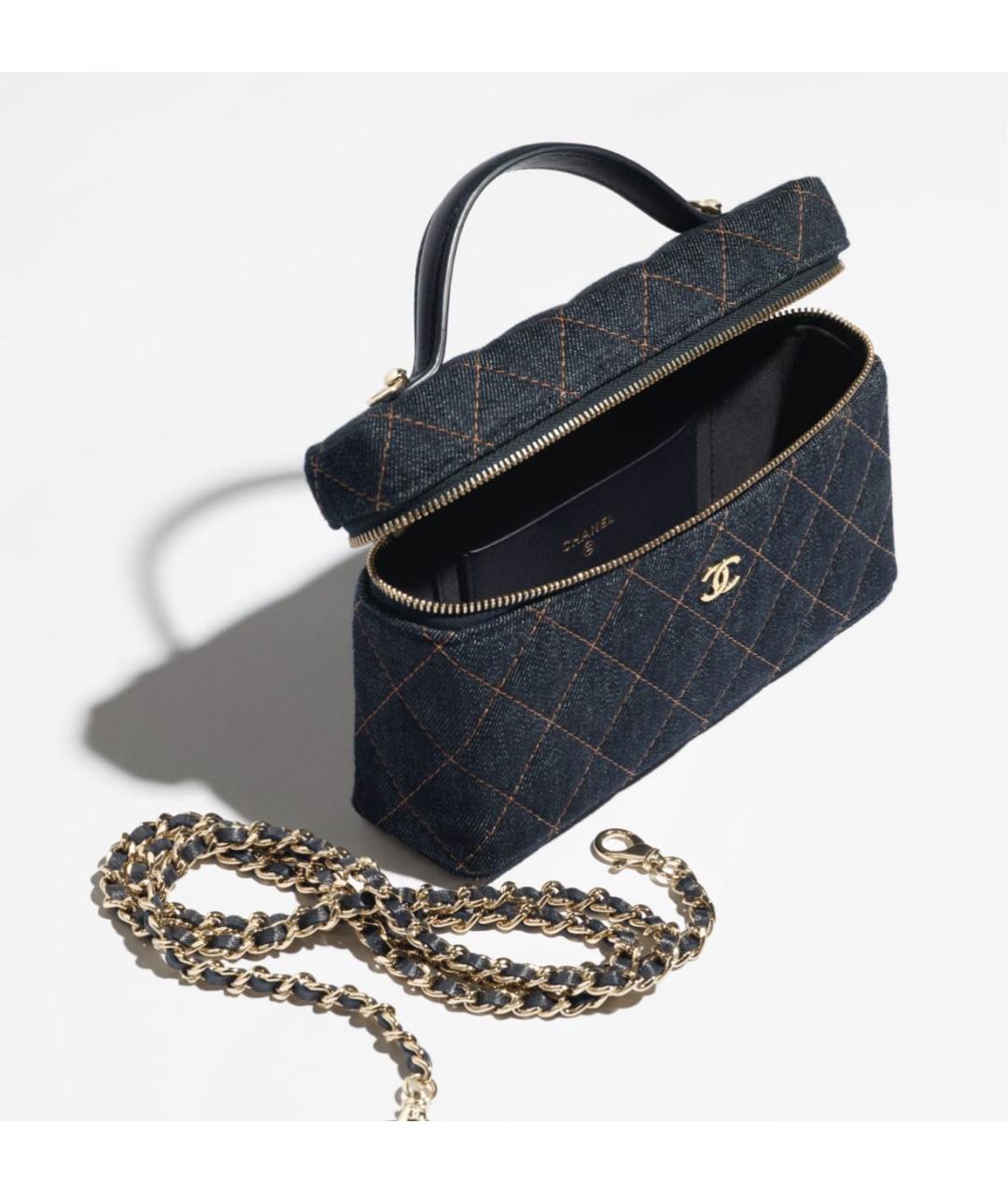 CHANEL Темно-синяя деним сумка через плечо, фото 2