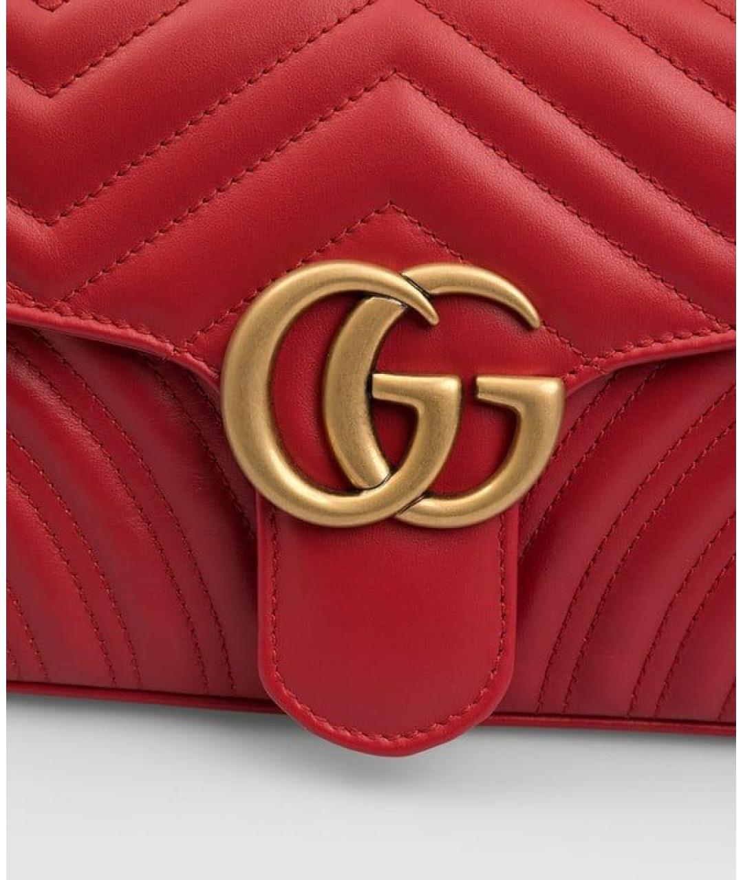 GUCCI Красная кожаная сумка через плечо, фото 4