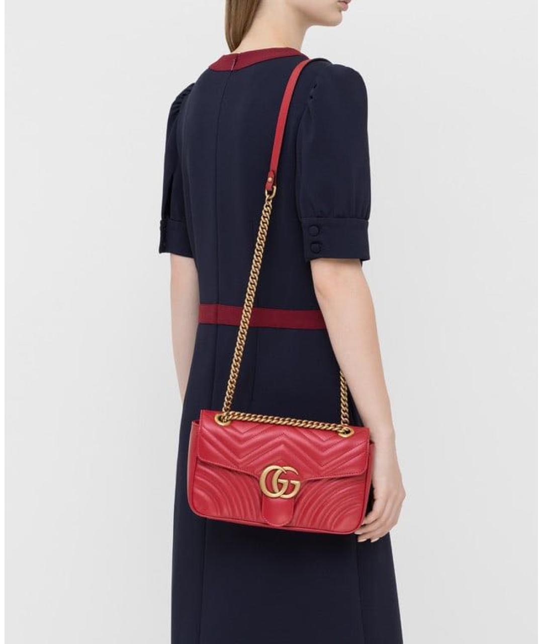 GUCCI Красная кожаная сумка через плечо, фото 2