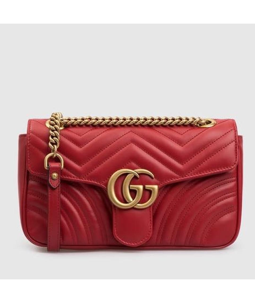 GUCCI Красная кожаная сумка через плечо, фото 5