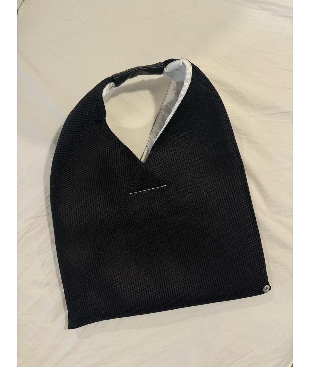 MM6 MAISON MARGIELA Черная тканевая сумка тоут, фото 3