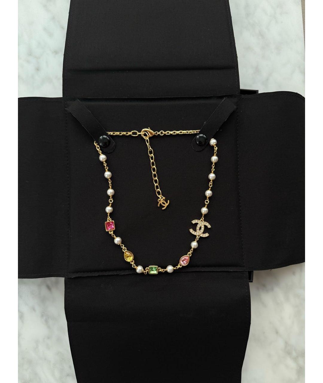 CHANEL Золотое металлическое колье, фото 2