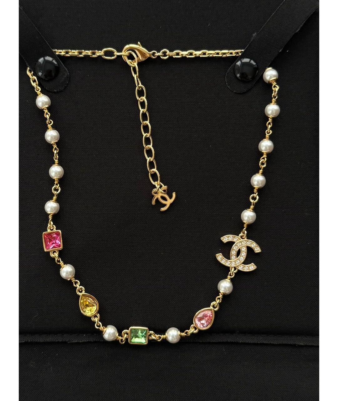 CHANEL Золотое металлическое колье, фото 4