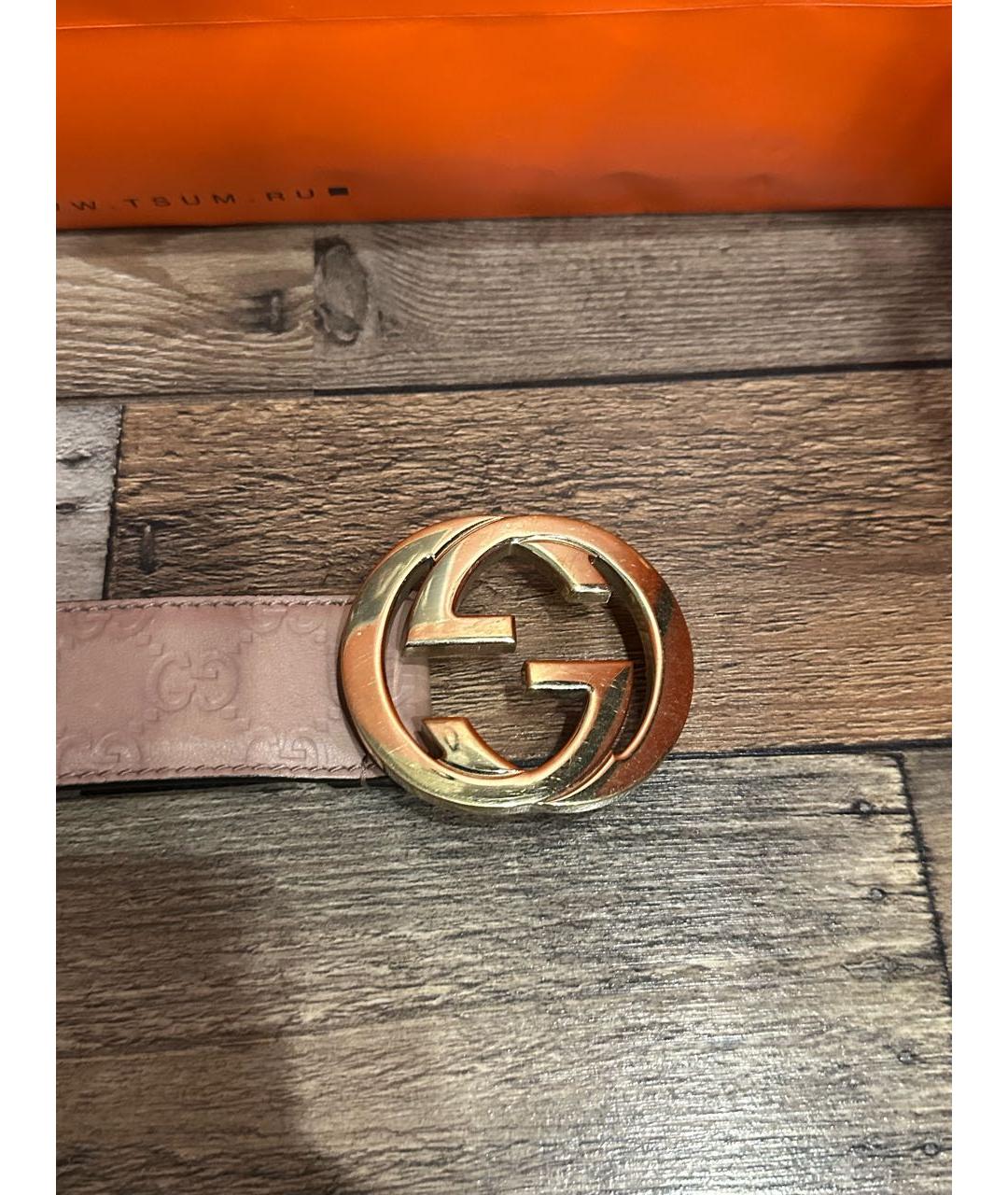 GUCCI Розовый кожаный ремень, фото 5