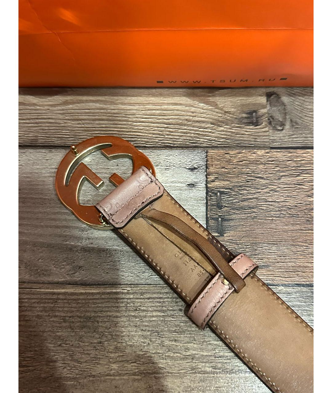 GUCCI Розовый кожаный ремень, фото 6