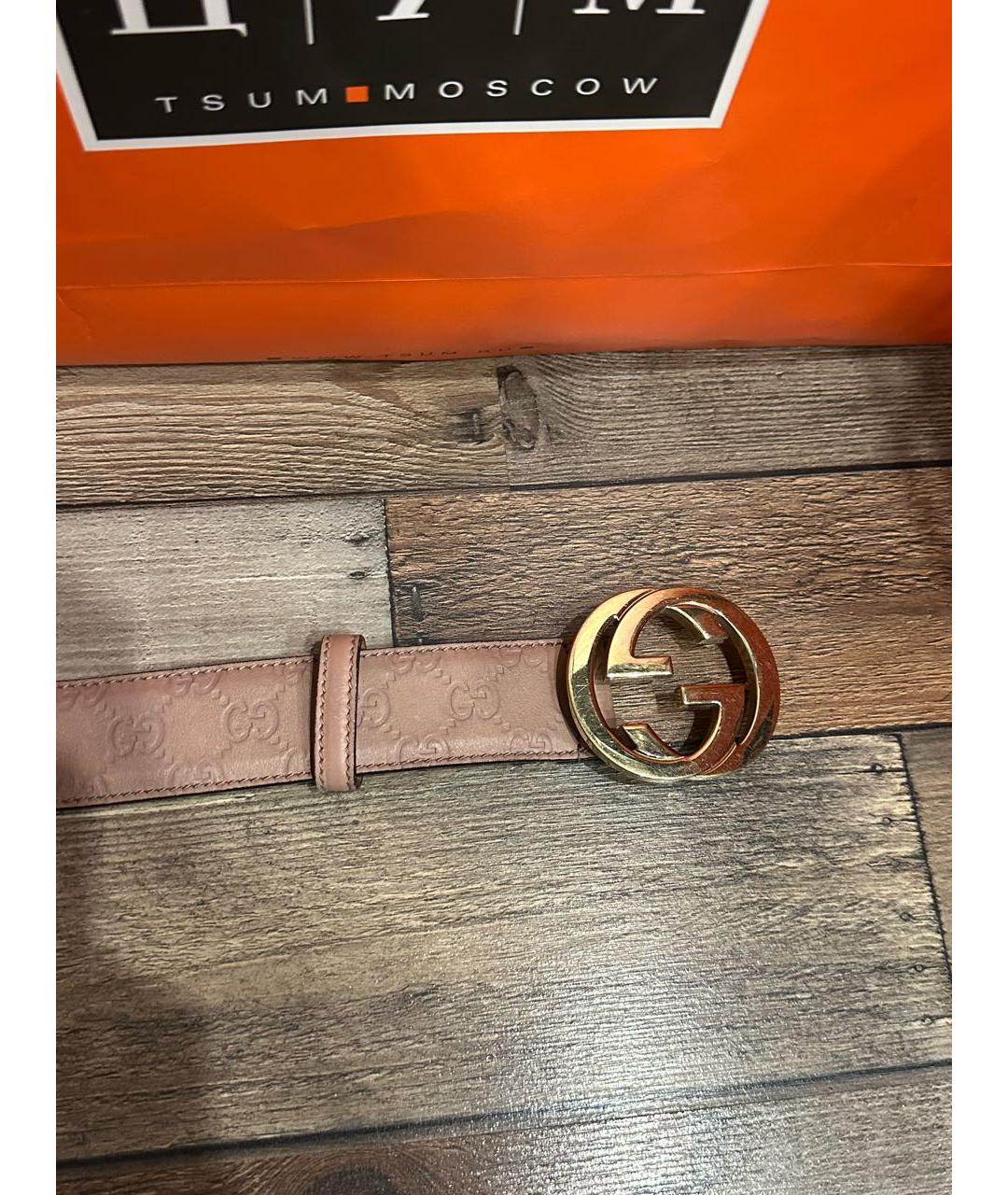 GUCCI Розовый кожаный ремень, фото 4