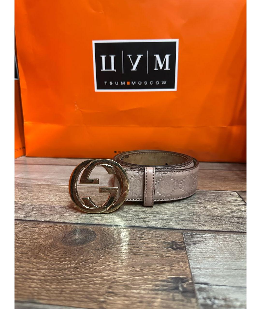 GUCCI Розовый кожаный ремень, фото 3