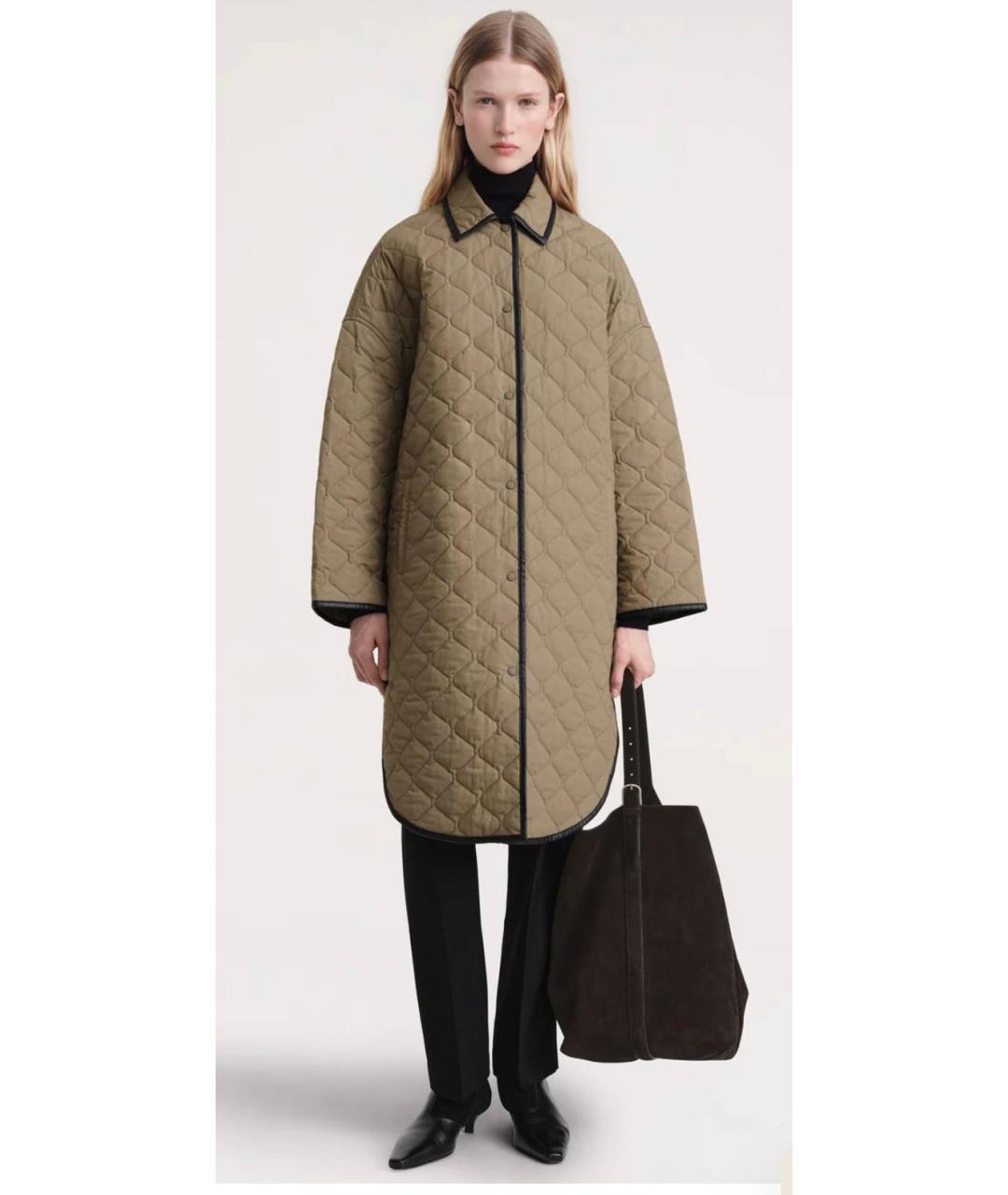 TOTEME Хаки полиэстеровое пальто, фото 7
