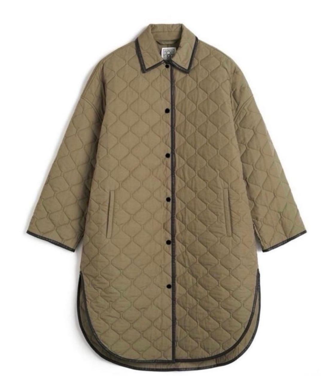 TOTEME Хаки полиэстеровое пальто, фото 1