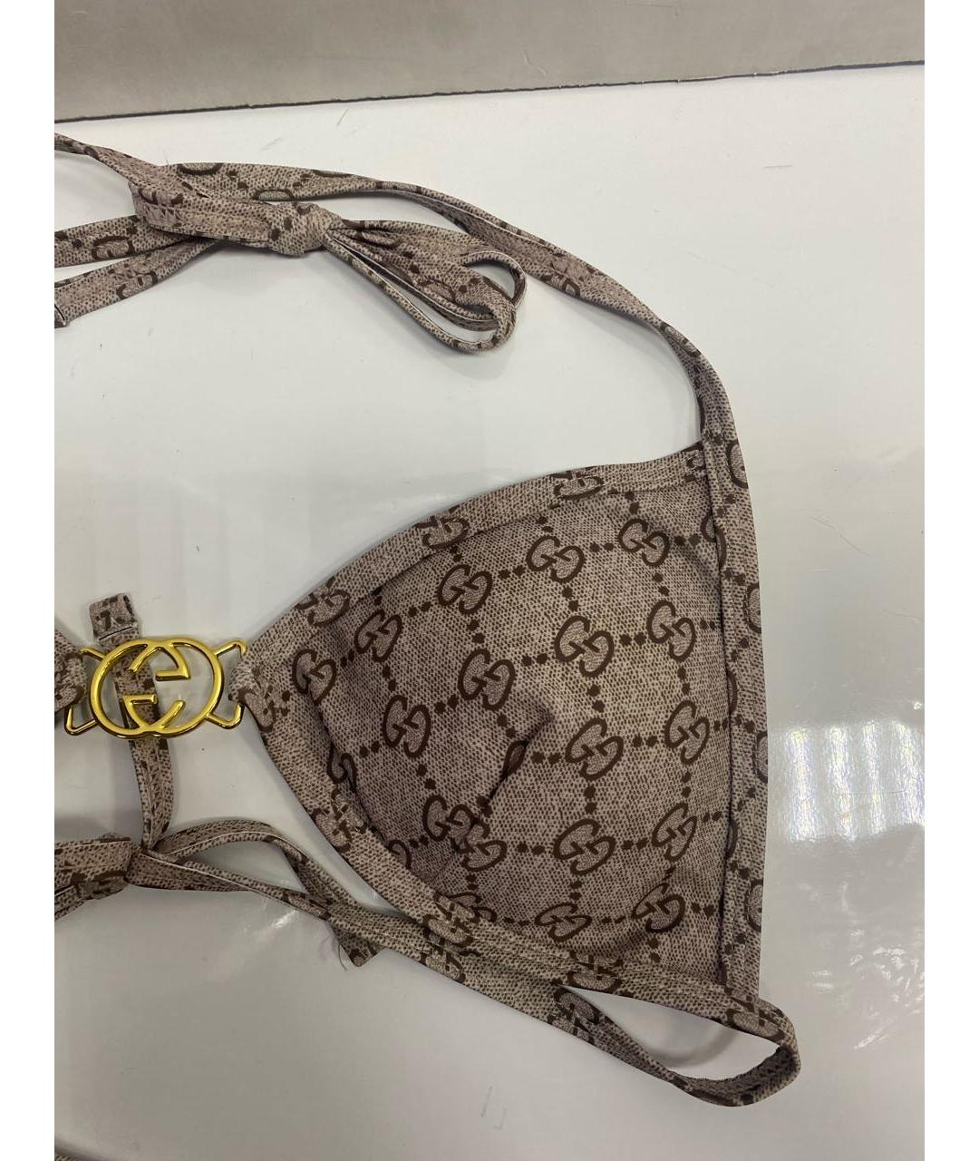 GUCCI Бежевый хлопковый купальник, фото 3