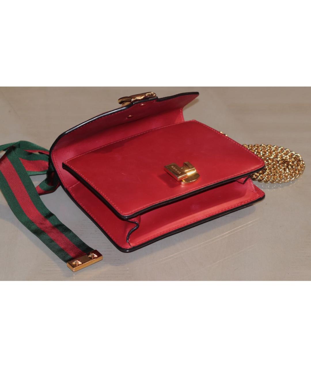 GUCCI Красная кожаная сумка через плечо, фото 5