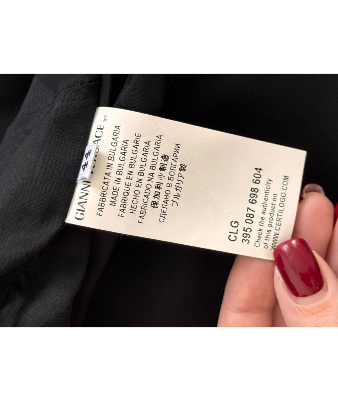 VERSACE COLLECTION Черное полиэстеровое коктейльное платье, фото 7