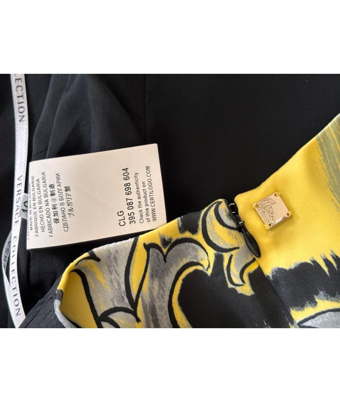 VERSACE COLLECTION Черное полиэстеровое коктейльное платье, фото 4