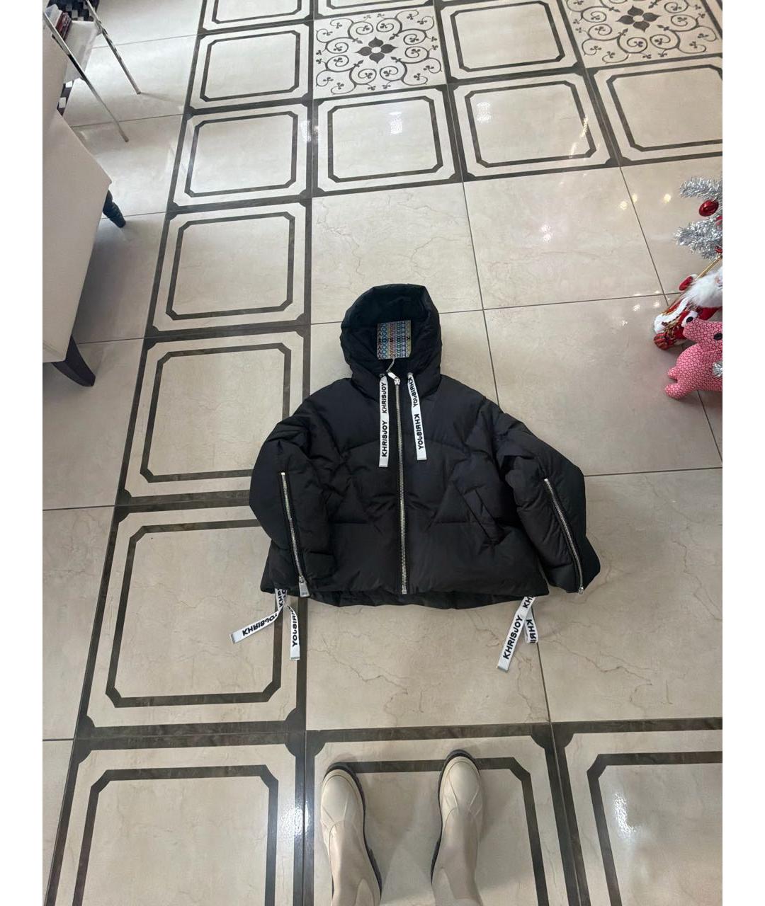 KHRISJOY Черный полиэстеровый пуховик, фото 6