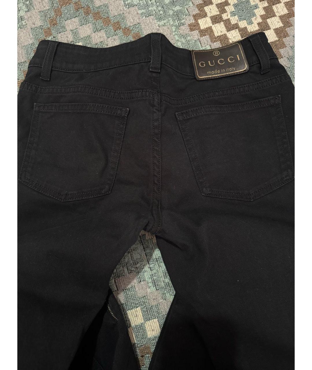 GUCCI Черные хлопко-эластановые джинсы слим, фото 7