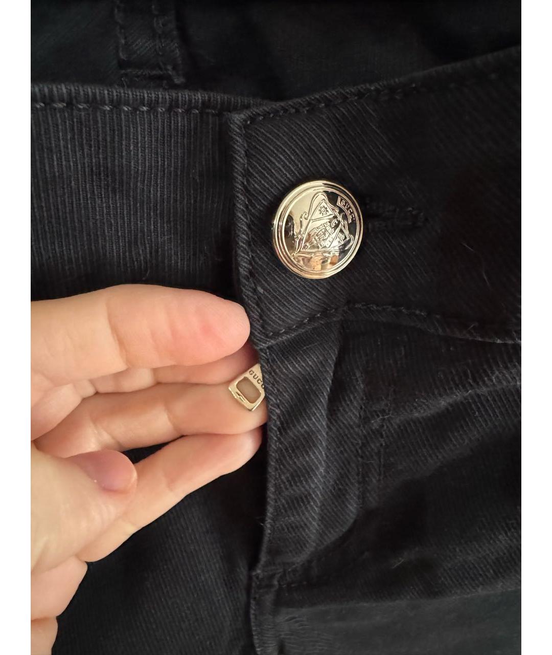 GUCCI Черные хлопко-эластановые джинсы слим, фото 4