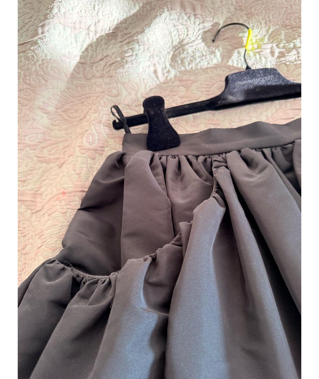 ALEXANDER MCQUEEN Черная полиэстеровая юбка миди, фото 5