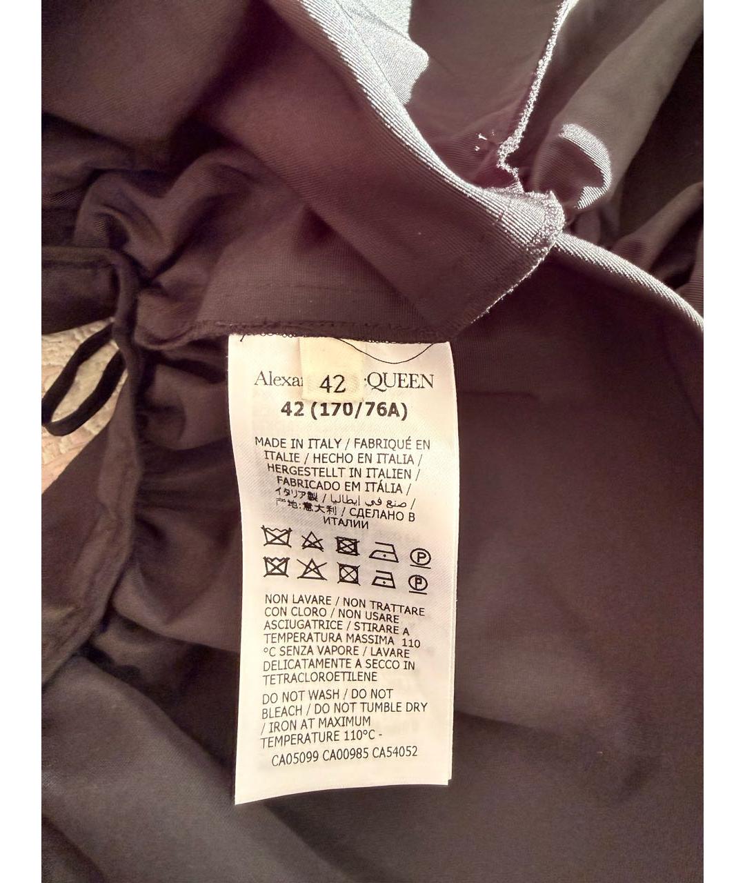 ALEXANDER MCQUEEN Черная полиэстеровая юбка миди, фото 7