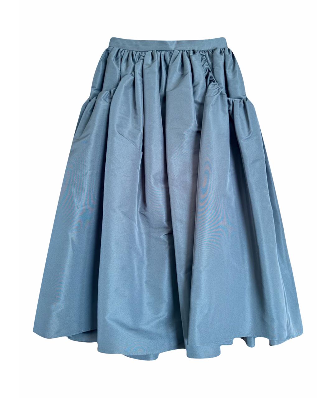 ALEXANDER MCQUEEN Черная полиэстеровая юбка миди, фото 1