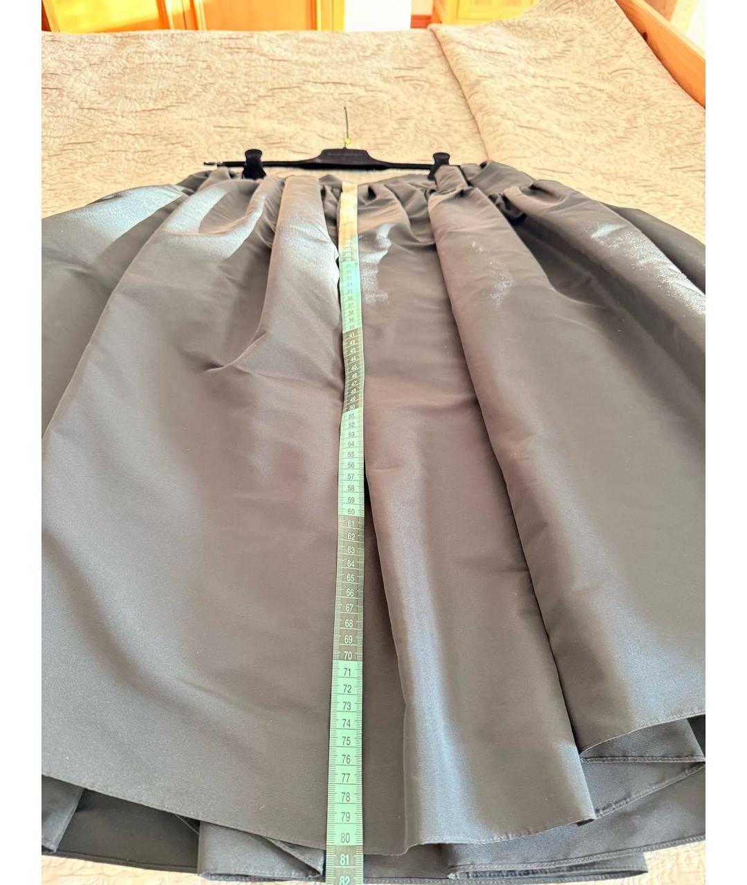 ALEXANDER MCQUEEN Черная полиэстеровая юбка миди, фото 4