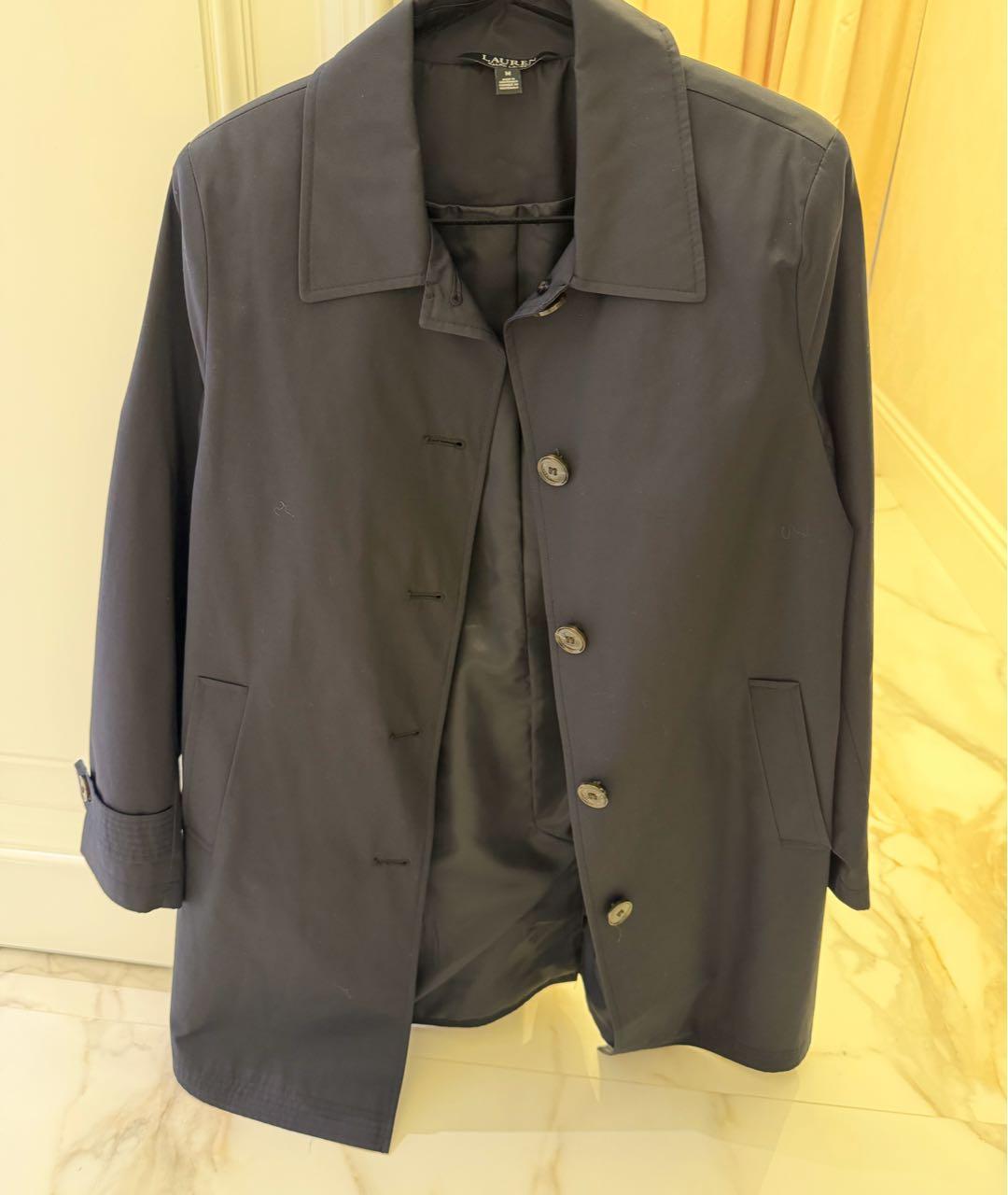 POLO RALPH LAUREN Темно-синий полиэстеровый тренч/плащ, фото 3