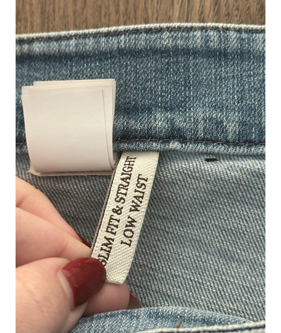 BRUNELLO CUCINELLI Голубые хлопковые джинсы слим, фото 5