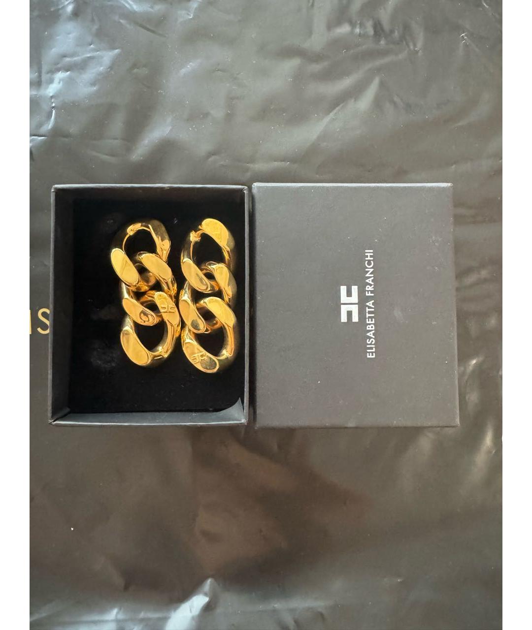ELISABETTA FRANCHI Желтые металлические серьги, фото 4