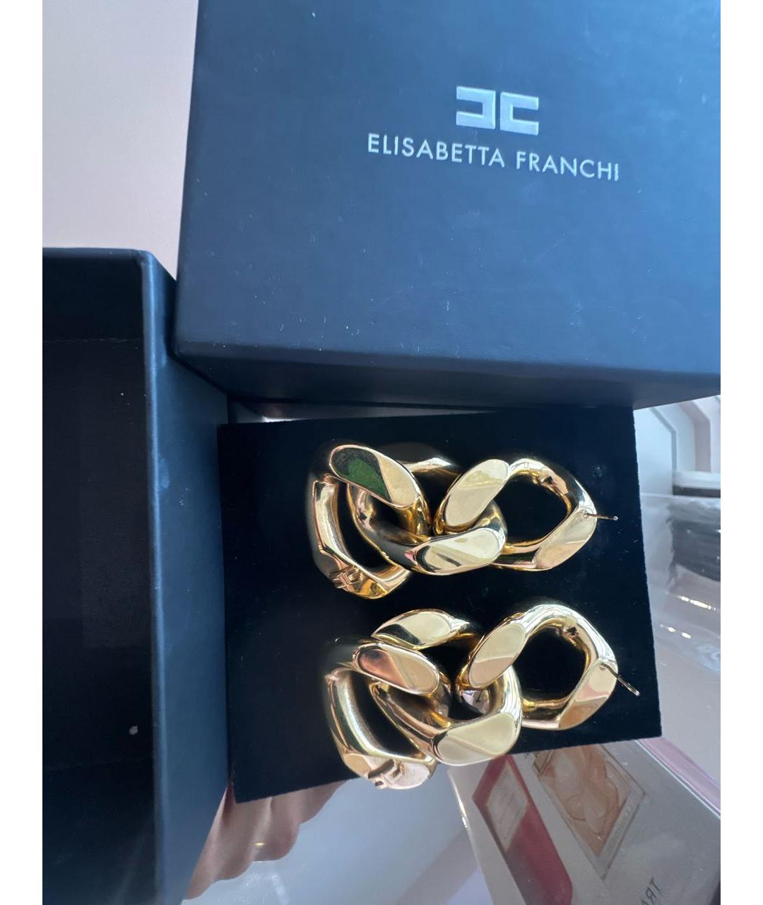 ELISABETTA FRANCHI Желтые металлические серьги, фото 3