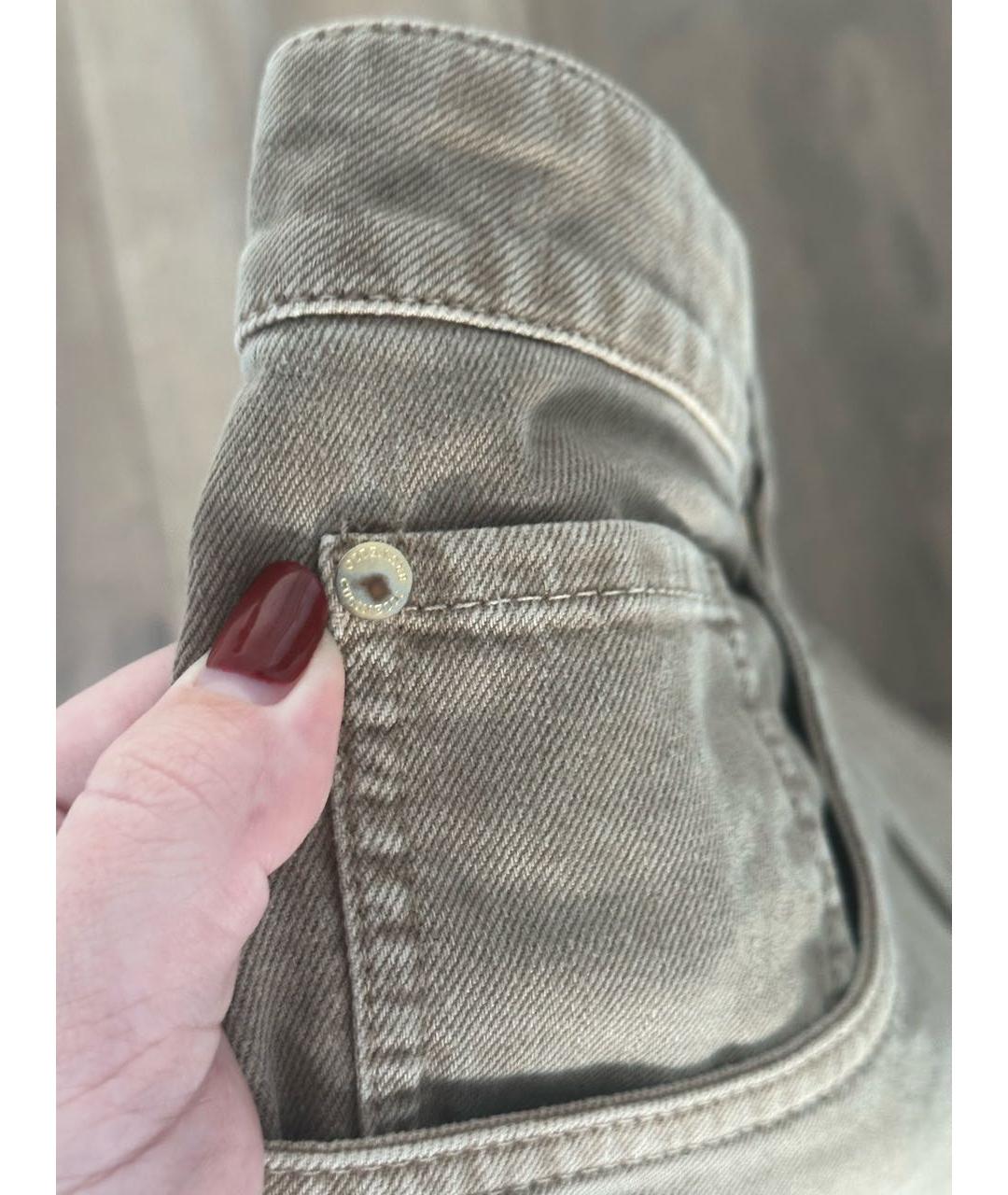 BRUNELLO CUCINELLI Бежевые хлопковые прямые джинсы, фото 7