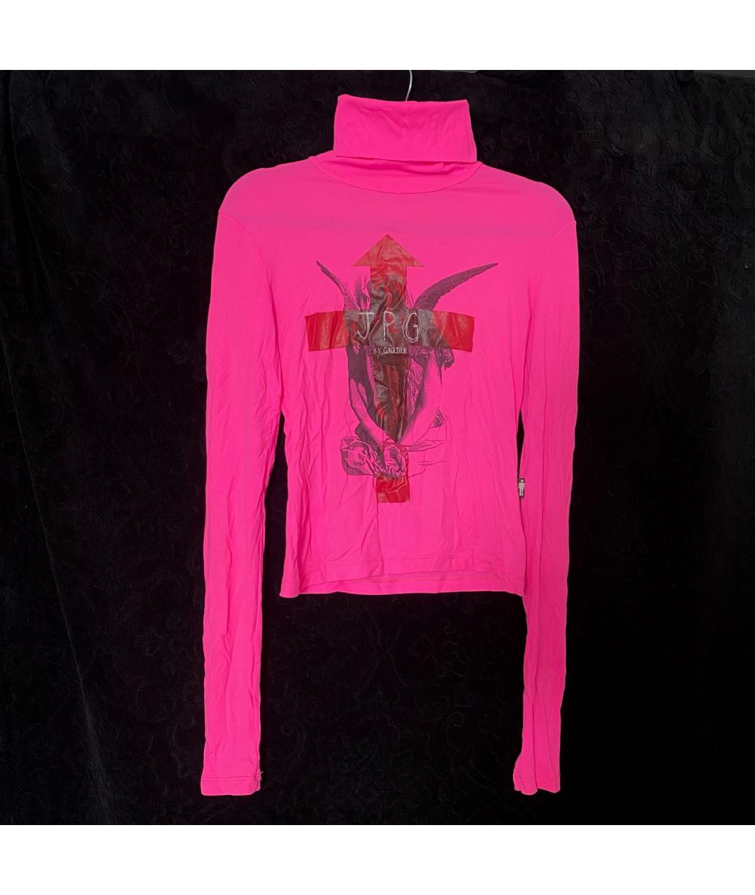 JEAN PAUL GAULTIER Розовая полиамидовая водолазка, фото 5