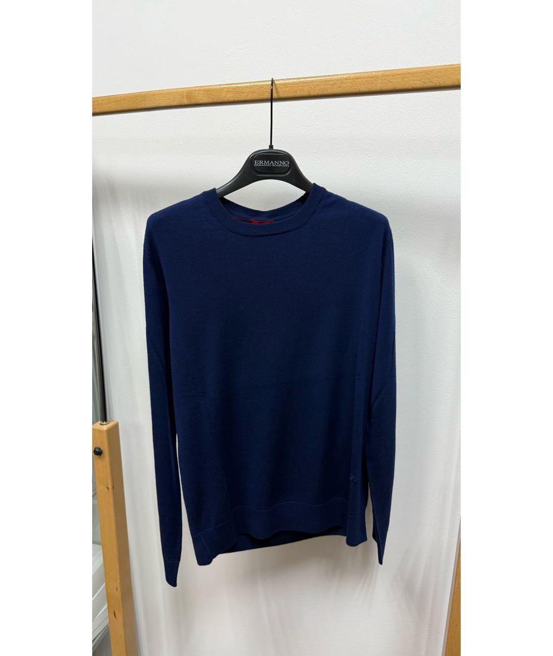 ISAIA Темно-синий шерстяной джемпер / свитер, фото 5