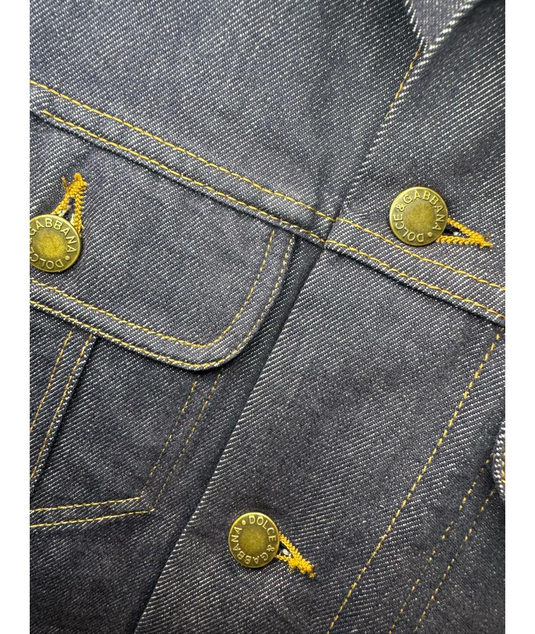 DOLCE&GABBANA Темно-синяя деним куртка, фото 2