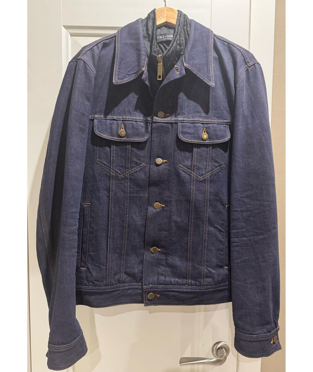 DOLCE&GABBANA Темно-синяя деним куртка, фото 9