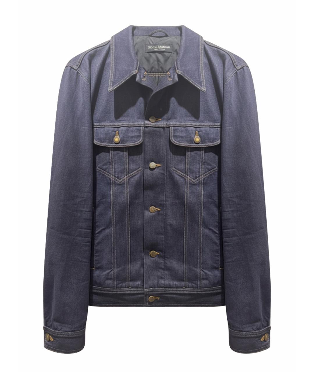 DOLCE&GABBANA Темно-синяя деним куртка, фото 1