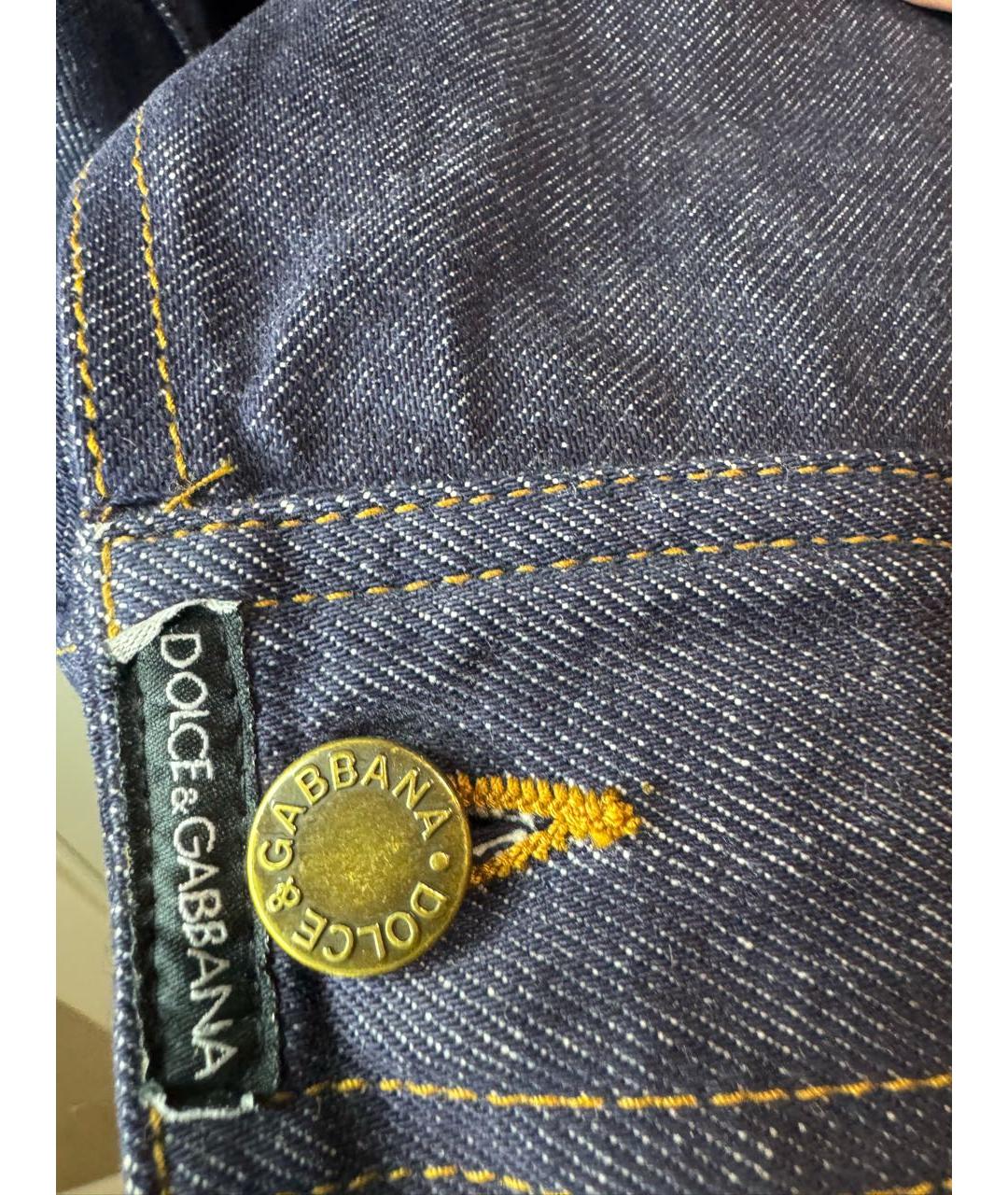 DOLCE&GABBANA Темно-синяя деним куртка, фото 3